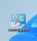 control panel shortcut created