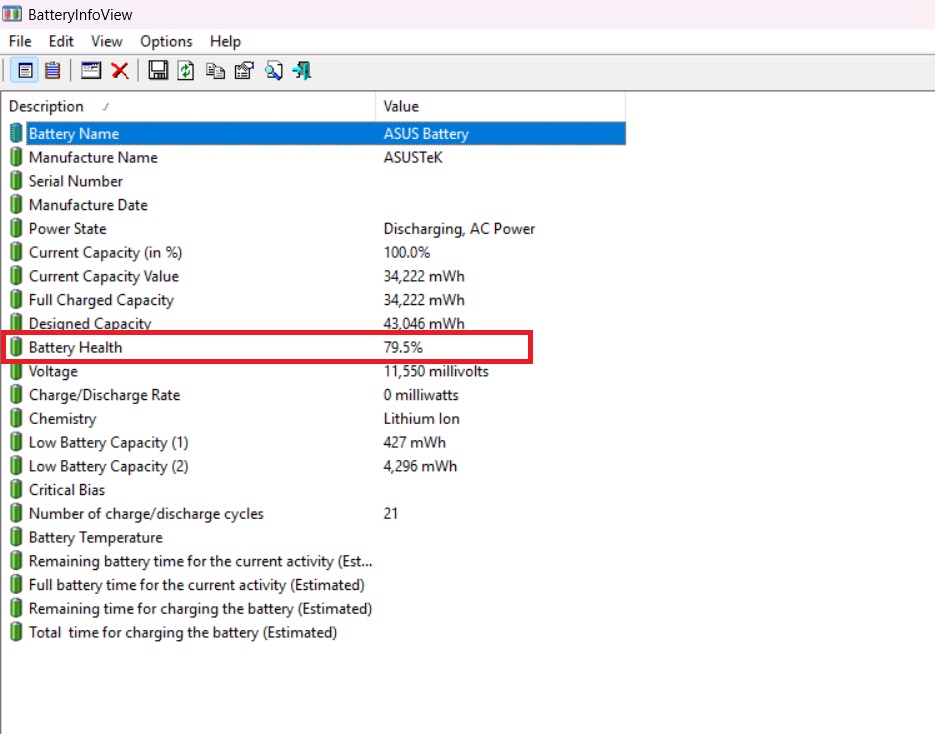 batteryinfoview diagnostics