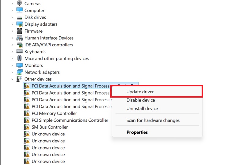 device manager update driver