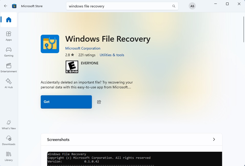 windows file recovery tool